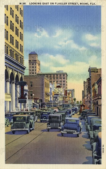 Flagler Street, Miami, Florida, USA, 1937. Artist: Unknown