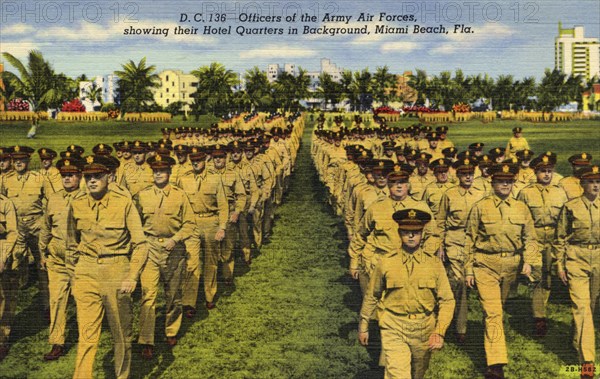 Officers of the Army Air Forces, Miami Beach, Florida, USA, 1942. Artist: Unknown