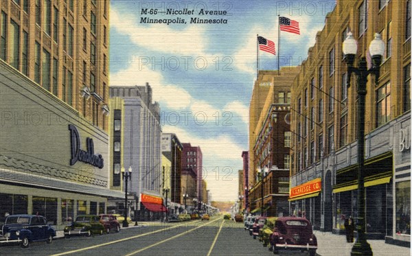 Nicollet Avenue, Minneapolis, Minnesota, USA, 1950. Artist: Unknown