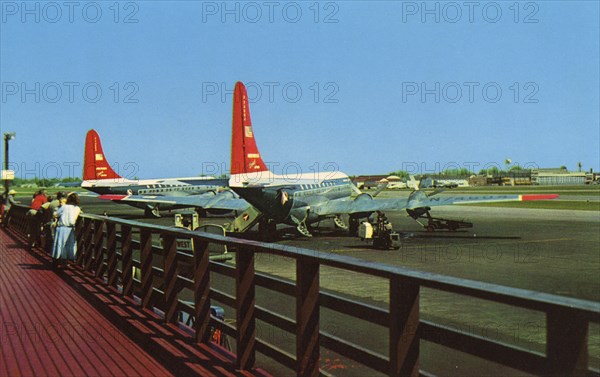 Boeing Stratocruisers at Minneapolis-St Paul Airport, Minnesota, USA, 1955. Artist: Unknown