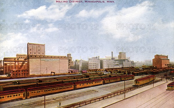 Milling district, Minneapolis, Minnesota, USA, 1910. Artist: Unknown