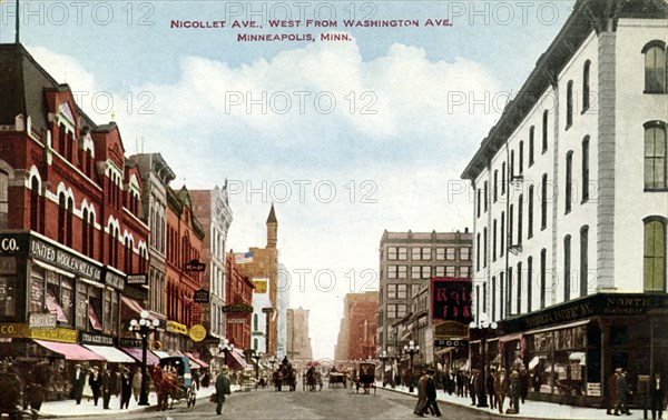 Nicollet Avenue, Minneapolis, Minnesota, USA, 1910. Artist: Unknown