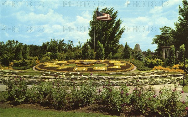 Floral clock, Forest Park, St Louis, Missouri, USA, 1957. Artist: Unknown