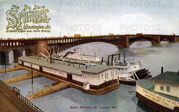 Eads Bridge, St Louis, Missouri, USA, 1912. Artist: Unknown