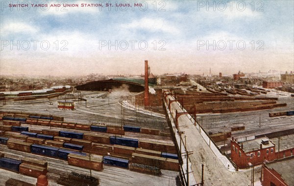 Switch yards and Union Station, St Louis, Missouri, USA, 1910. Artist: Unknown