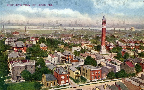 Bird's eye view, St Louis, Missouri, USA, 1910. Artist: Unknown