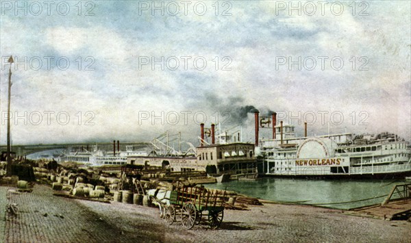 The levee, St Louis, Missouri, USA, 1907. Artist: Unknown