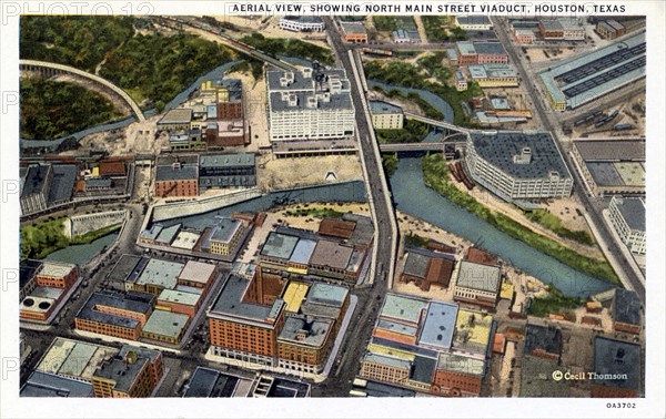 Aerial view of Houston, Texas, USA, 1930. Artist: Unknown