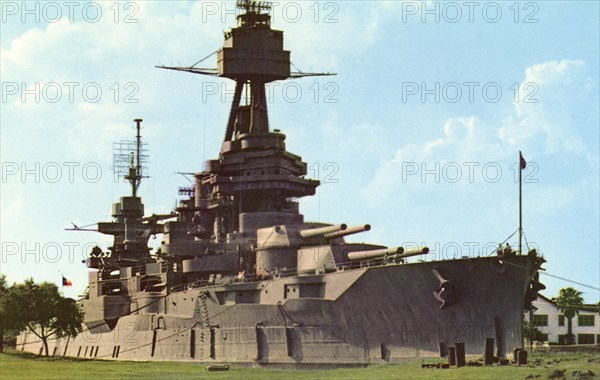 The battleship USS 'Texas', San Jacinto Battlegrounds, near Houston, Texas, USA, 1958. Artist: Unknown