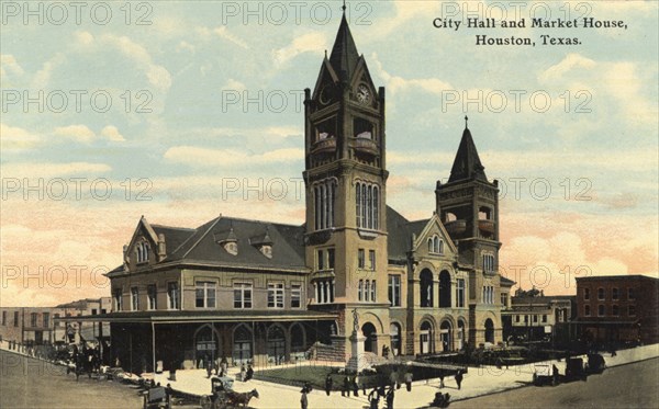 City Hall and Market House, Houston, Texas, USA, 1909. Artist: Unknown