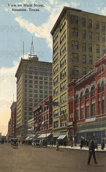 View on Main Street, Houston, Texas, USA, 1918. Artist: Unknown