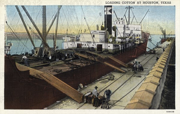 Loading cotton at Houston, Texas, USA, 1926. Artist: Unknown