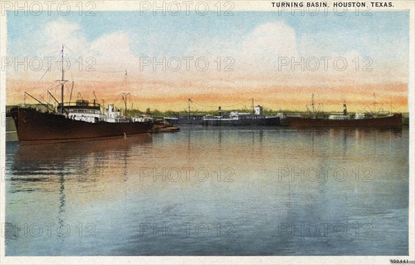 Turning basin, Houston, Texas, USA, 1926. Artist: Unknown