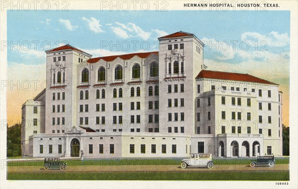 Hermann Hospital, Houston, Texas, USA, 1926. Artist: Unknown