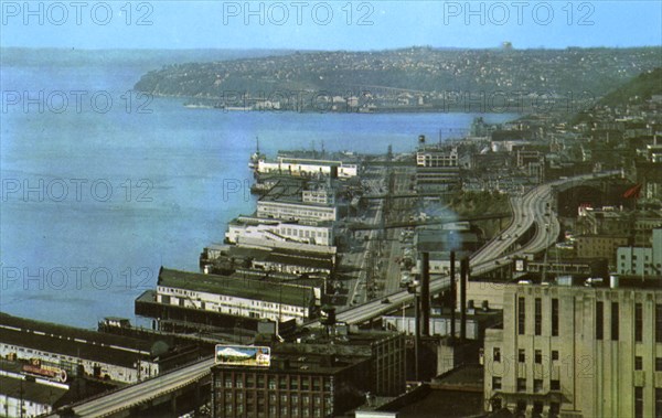 Harbor Freeway, Seattle, Washington, USA, 1957. Artist: Unknown