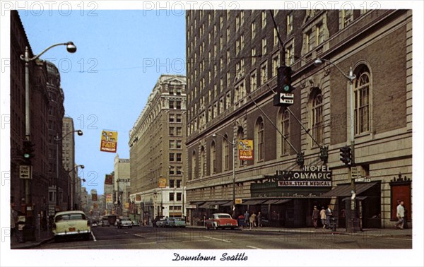 Downtown Seattle, Washington, USA, 1959. Artist: Unknown