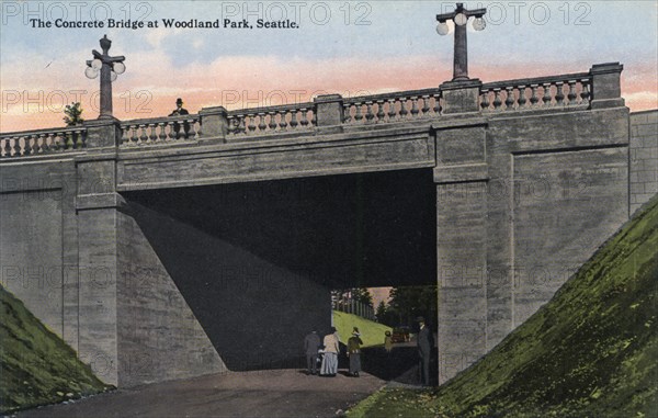 Concrete Bridge, Woodland Park, Seattle, Washington, USA, 1911. Artist: Unknown