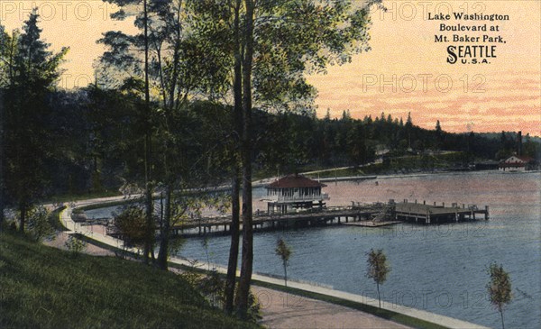 Lake Washington Boulevard, Mount Baker Park, Seattle, Washington, USA, 1911. Artist: Unknown