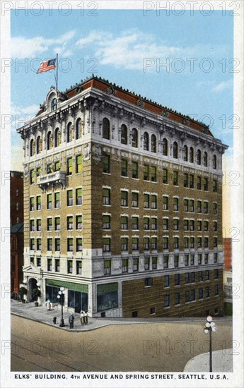 Elks Building, Fourth Avenue and Spring Street, Seattle, Washington, USA, 1915. Artist: Unknown