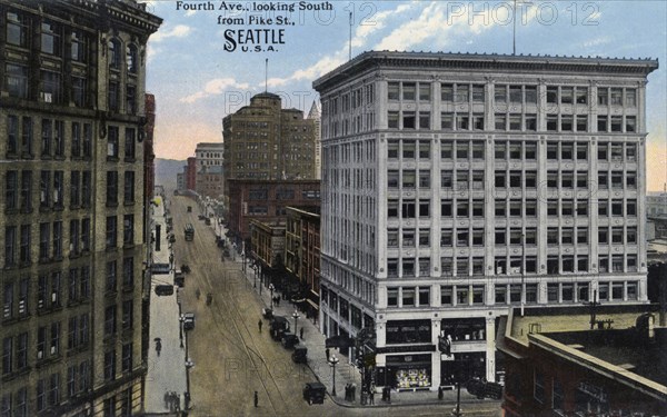 Fourth Avenue looking south from Pike Street, Seattle, Washington, USA, 1914. Artist: Unknown