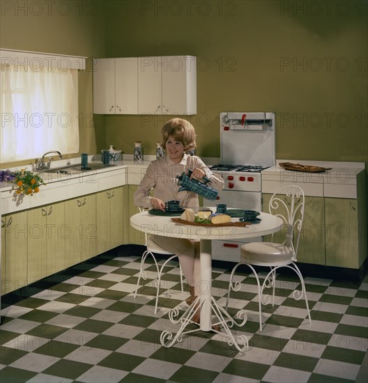 Kitchen scene, Warwick, Warwickshire, 1966. Artist: Michael Walters