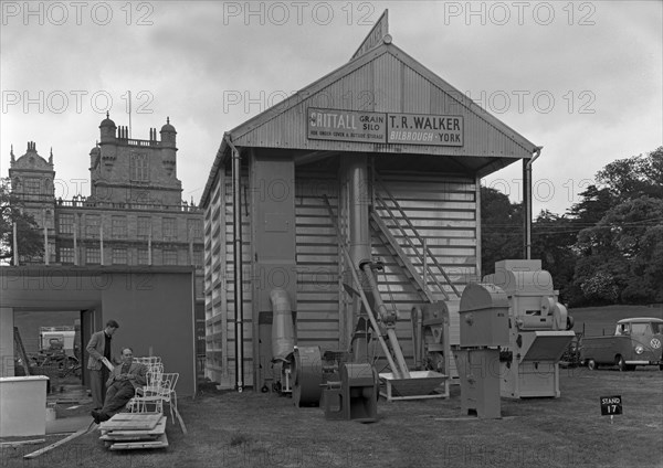 Agricultural stand at the Royal Show at Wollaton Hall, Nottingham, Nottinghamshire, July 1954. Artist: Michael Walters