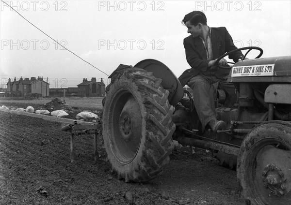 Road construction work, Doncaster, South Yorkshire, November 1955. Artist: Michael Walters