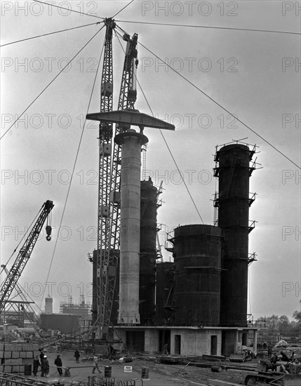 High pressure coal gasification plant under construction at Coleshill, West Midlands. 28th May 1 Artist: Michael Walters