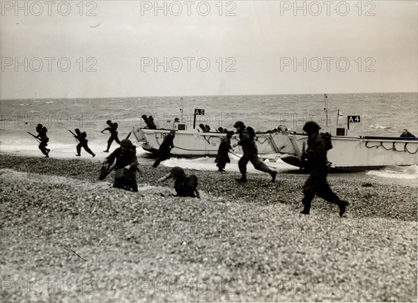 Runaground III, a mock amphibious invasion of England, Portsmouth, Hampshire, 1952. Artist: Unknown