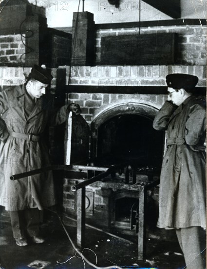 Crematorium, Dachau concentration camp, Bavaria, Germany, c1945. Artist: Unknown