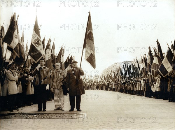 Anniversary ceremony of the liberation of Buchenwald concentration camp, Paris, 20th century. Artist: Unknown