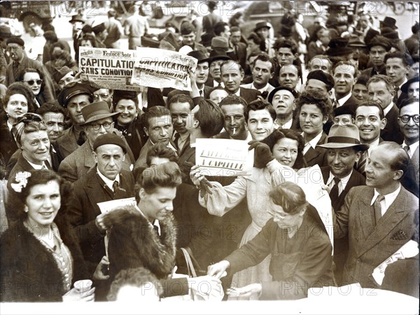 VE day celebrations, Paris, 8 May 1945. Artist: Unknown