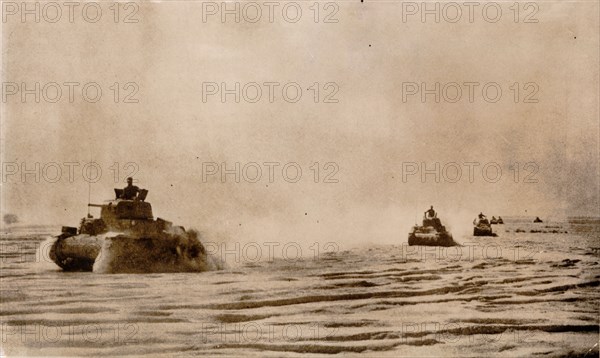 Axis tanks in the Libyan desert, World War II, c1940-c1943. Artist: Unknown