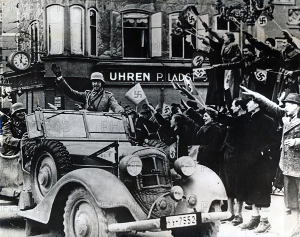 German troops enter Austria, 12 March 1938. Artist: Unknown
