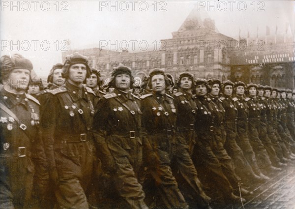 Soviet parachute troops, Moscow, c1939-c1945. Artist: Unknown