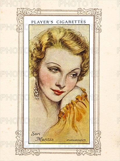 Sari Maritza, 1934.  Artist: Unknown.