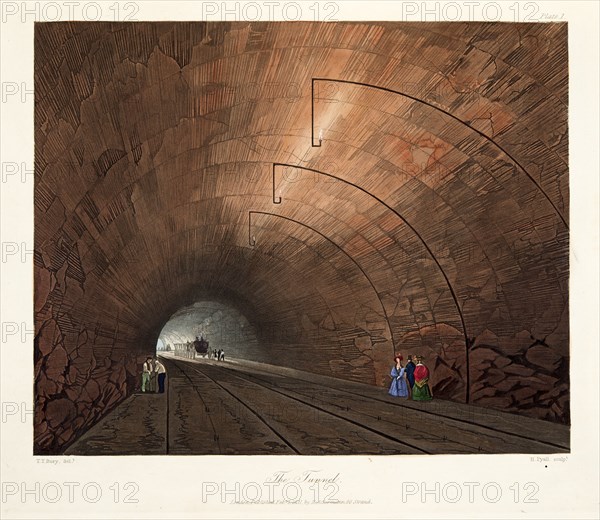The Tunnel, published 1831 (hand coloured engraving)