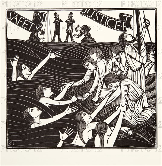 Safety First, 1924, (wood engraving).