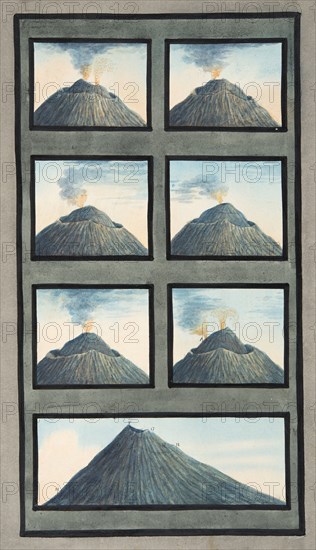 Snapshots of the eruption of Mount Vesuvius from 8th July to 29th October, 1767.