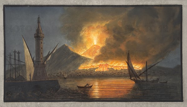 View of the great eruption of Vesuvius from the mole of Naples in the night of the 20th October, 176