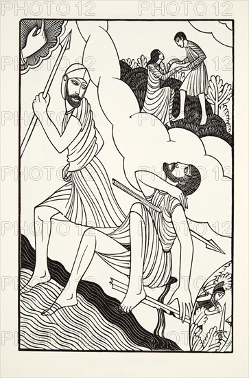 The Death of Troilus, 1927, (wood engraving).