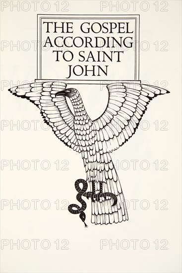 The Eagle of St.John (wood engraving).