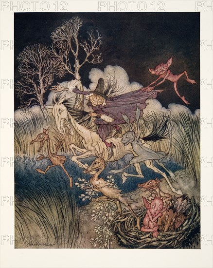 The Nightmare, with her whole ninefold ?, from The Legend of Sleepy Hollow, 1928.