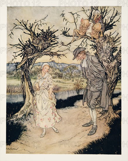 Sauntering along in the Twilight.., from The Legend of Sleepy Hollow by Washington Irving, 1928.