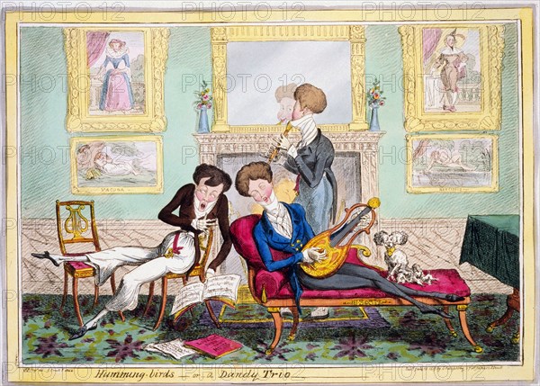 Humming-birds--or--a Dandy Trio, 1819.