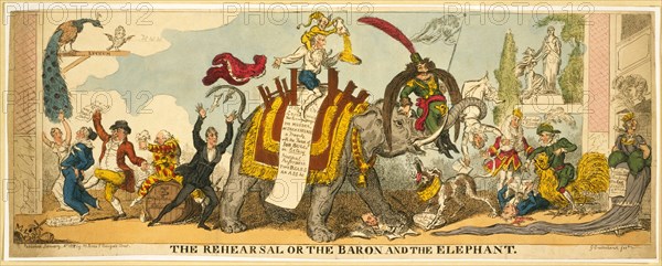 The Rehearsal or the Baron and the Elephant, 1812.