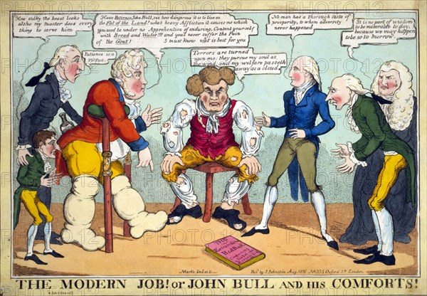 The Modern Job! Or John Bull and his Comforts!, 1816.
