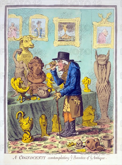 A Cognocenti contemplating ye Beauties of Ye Antique, 1801.