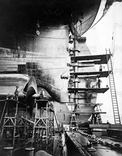 Rudder and screws of S.S. Imperator, c.1912.