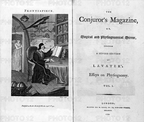 Frontispiece and Titlepage of The Conjuror's Magazine, 1792.